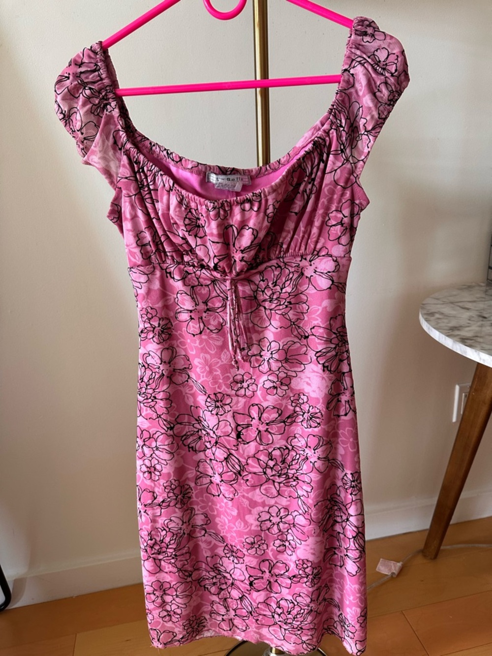 Vintage 1990’s Pink Floral Midi Dress made in USA 🇺🇸